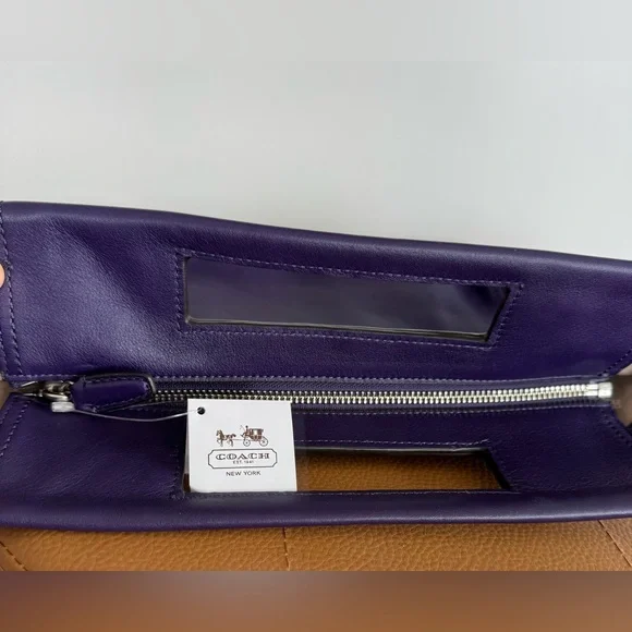 Coach Purple Leather Top Handle Bag - Picture 6 of 8